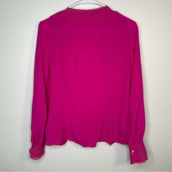 J. Jill Vintage pink button up top silk trim small - Picture 5 of 12